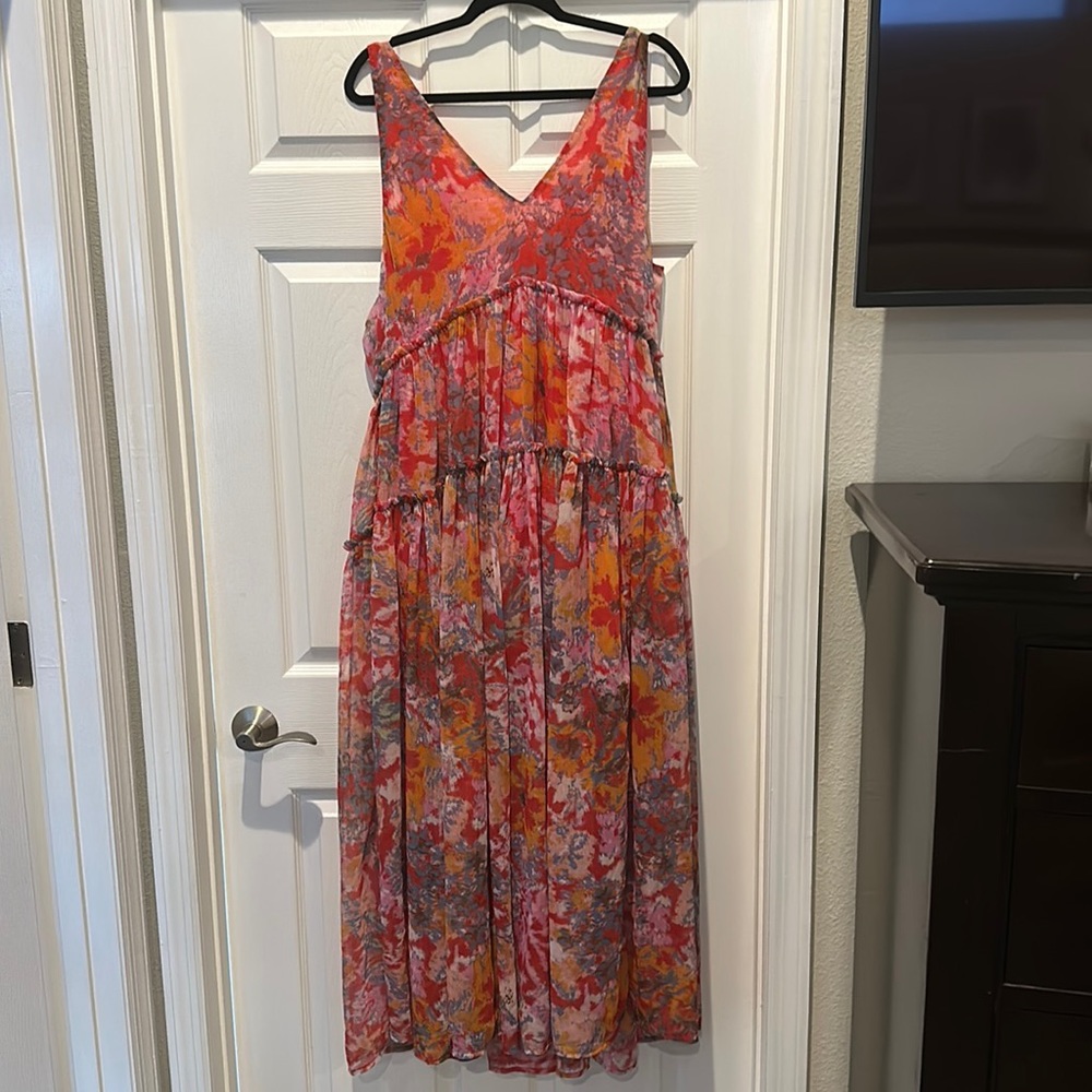 Free People Red Floral Dress
